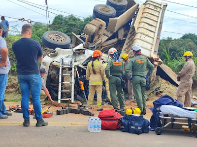 Grave acidente é registrado na tarde desta segunda na área rural de Araucária