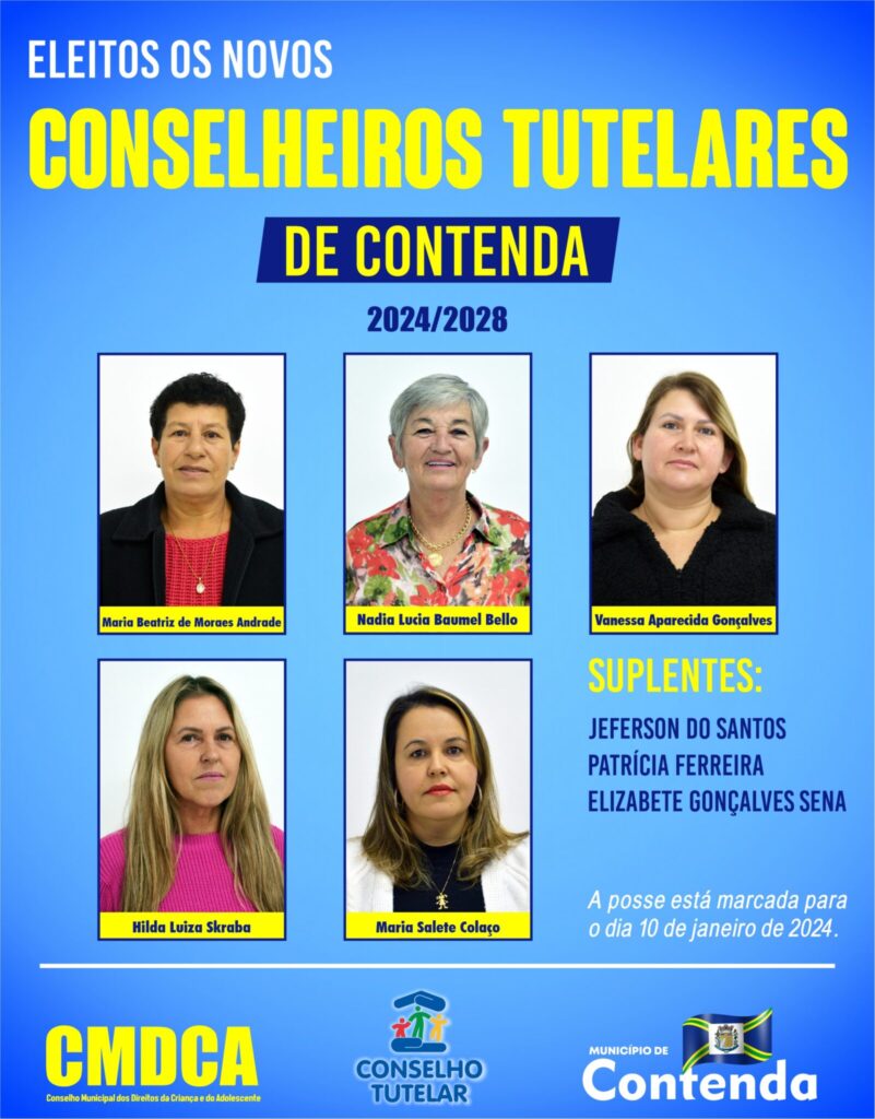 CONTENDA: Conheça os Conselheiros Tutelares eleitos neste Domingo (01)
