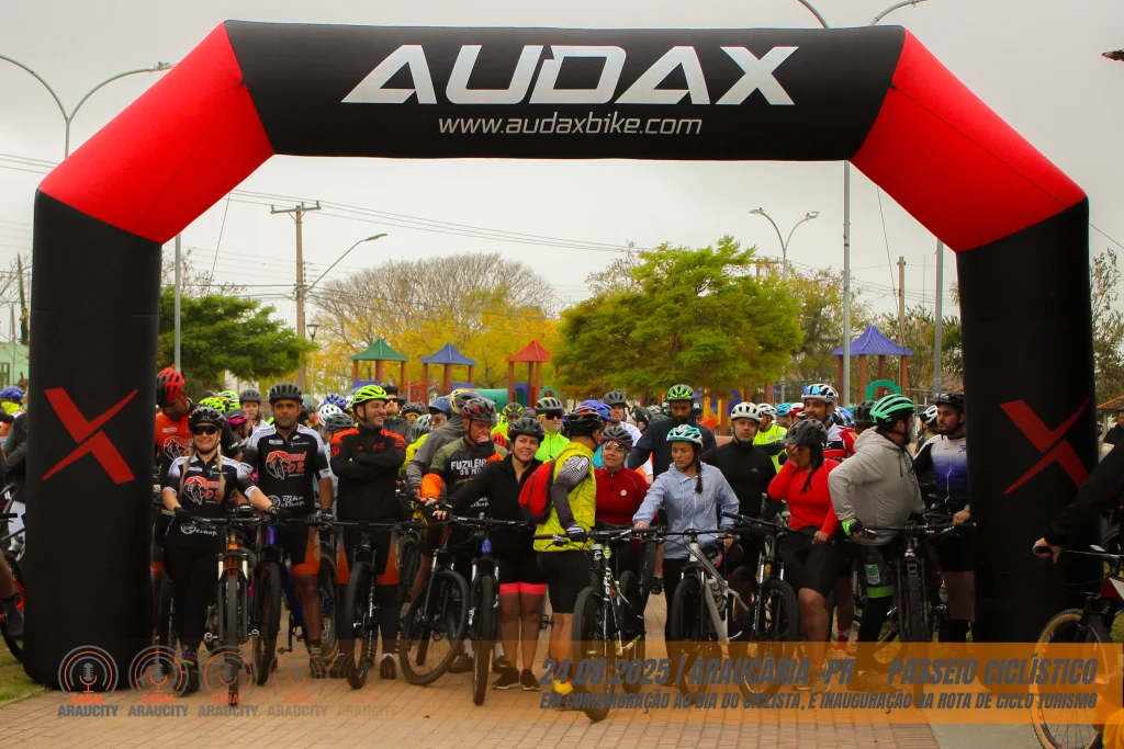 Pedalada movimenta Araucária em comemoração ao Dia Nacional do Ciclista