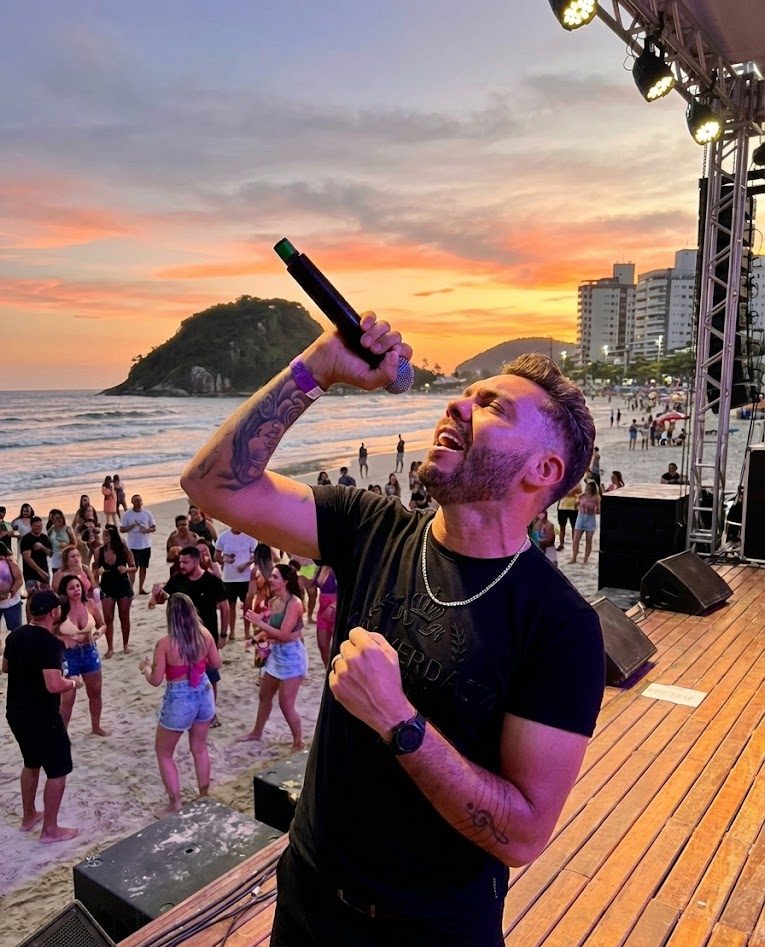 Talento de Araucária, cantor Bachega comanda o Palco Sunset em Caiobá no dia 22