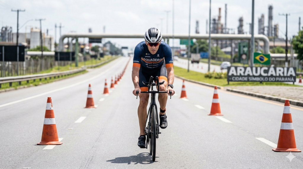 Atleta do Ironman 70.3 passa mal durante etapa de ciclismo em Araucária e morre no hospital